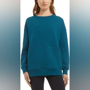 Danskin Women's Teal Blue Long Sleeve Pullover Crewneck Sweatshirt Size XL